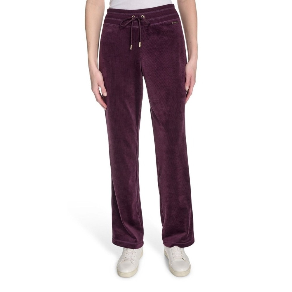 Halston Women's Velour Ribbed Pant Size XL Purple